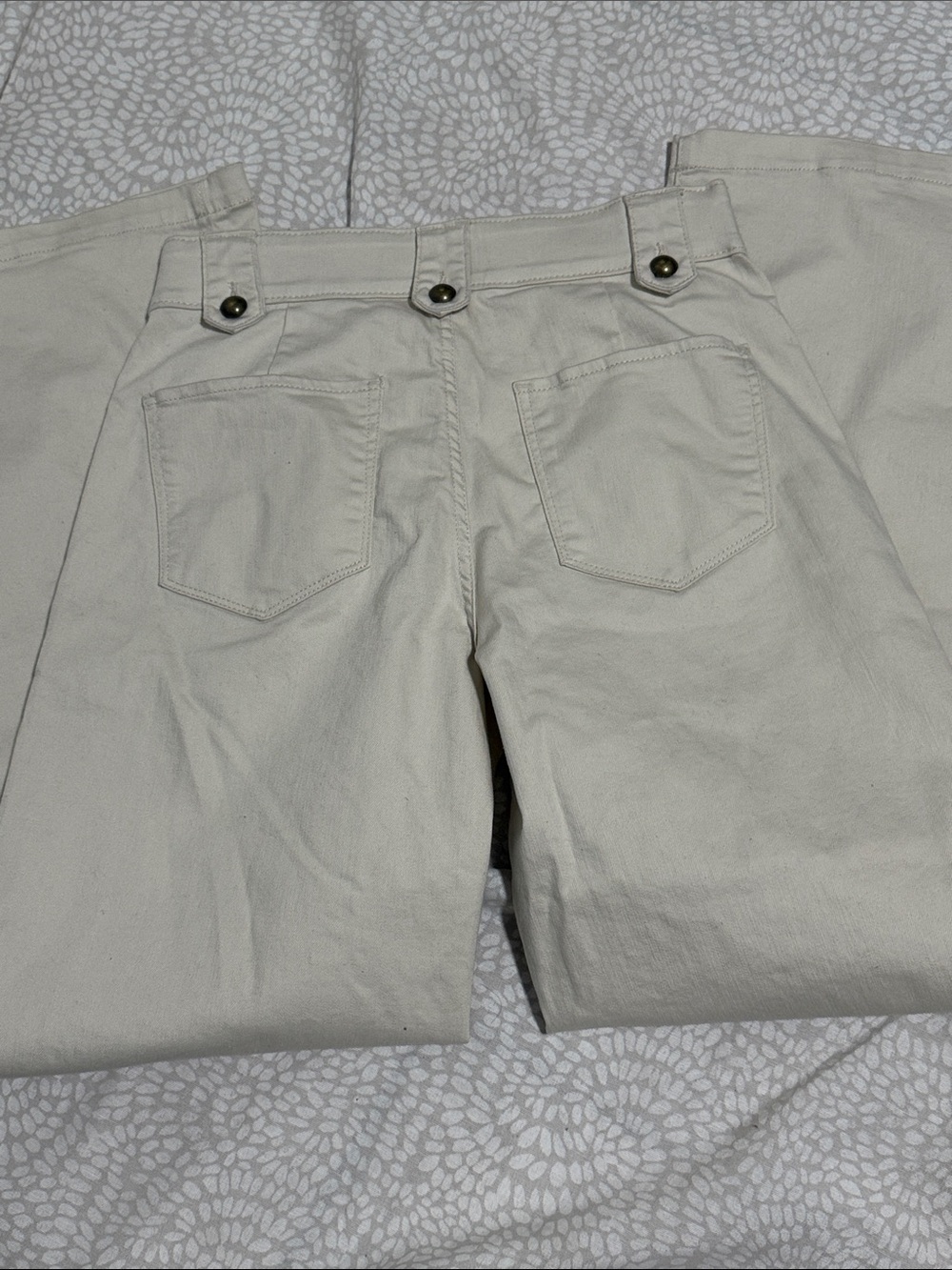 St. John's Bay Button-Accent Wide Leg Pants - Cream - Picture 8 of 14